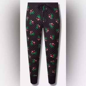 #616 - TORRID Foxy Full Length Sleep Legging Dino Santas Deep Black Dinosaur